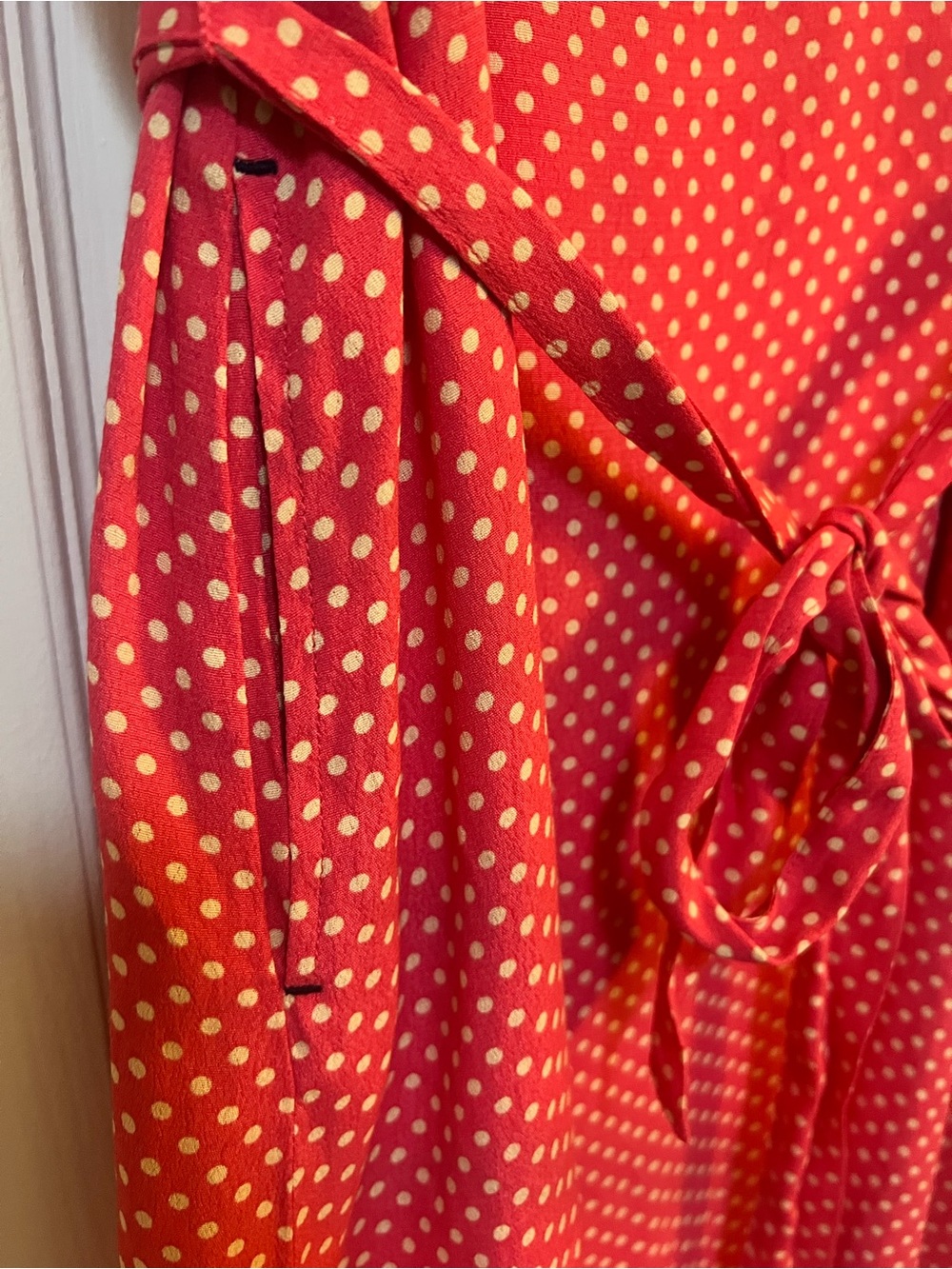 Joules Pink Polka Dot Tie-Waist Kenna Midi Sundress with Pockets NWOT - Picture 4 of 9
